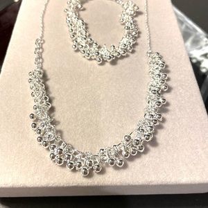 (NEW!) 925 Silver Bells necklace and bracelet set